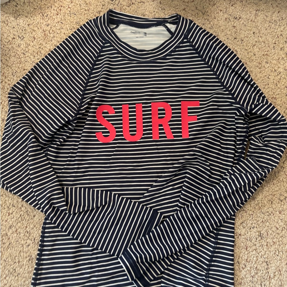 GAP Navy and White Striped Swim Coverup